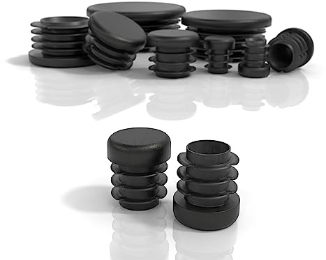 PD® Bouchons à lamelles Ronds 12mm pour Tube Rond | Embouts Ronds PE | Bouchon Pied de Chaise | Bouchon Tube Carré pour Tubes Métalliques, Chaises, Canapés, Tables et étagères | 4 pcs.