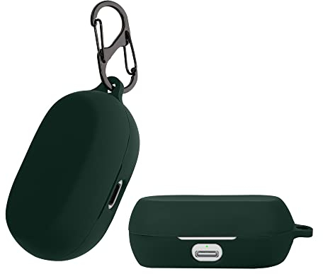 kwmobile Case Compatible with Jabra Elite 7 Pro/Elite 7 Active Case - Silicone Cover Holder for Earbuds - Dark Green
