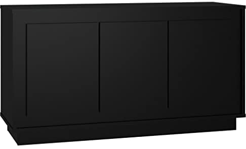 vidaXL Sideboard, Kommode mit viel Stauraum, Mehrzweckschrank Anrichte für Wohnzimmer, Schrank Beistellschrank, Modern, Schwarz Holzwerkstoff