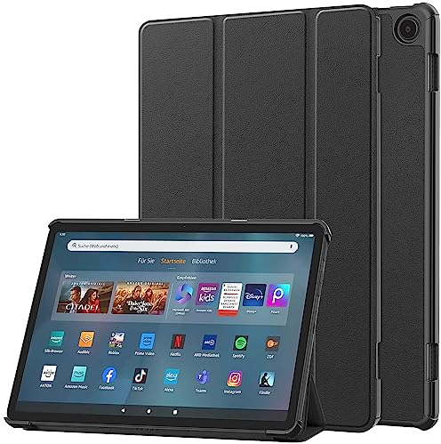 Wonsoso Cover Compatibile con Amazon Fire Max 11 Custodia, Slot Schede Funzione Stand Anti Graffio, Sottile Leggera Tri-Fold Tablet Custodia per Amazon Fire Max 11 - Nero