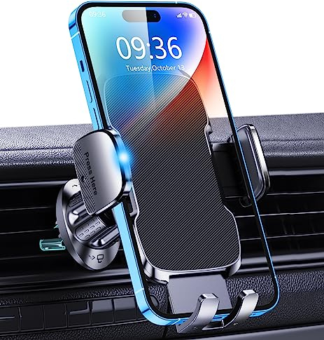 Glangeh Car Phone Holder, [2025 Upgraded Clip Super Stable] Phone Holder for Cars Air Vent, 360° Rotated Car Phone Mount with One-Click Release, Compatible with iPhone 15 Pro Max and All 4-7'' Phones