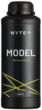 NYTE3D Model Resin schwarz 1 kg 3D Druckmaterial für Dentalmodelle Zahntechnik dental photopolymer Harz UV-Härtend für Anycubic, Asiga, Elegoo, Rapidshape, uvm.