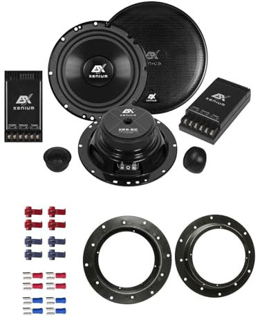 ESX XE 6.2C Lautsprecher mit Einbauset passend für VW Volkswagen T5 Transporter 2003-2015 Türen vorne 400 Watt 165mm 2 Wege Kompo