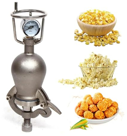 AMERIL Máquina de Palomitas de maíz Vintage de 100 ml, pequeña máquina casera de Palomitas de maíz de Alta presión, Mini máquina de Palomitas de maíz Profesional de Acero Inoxidable