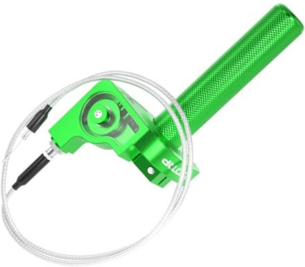 Throttle Grip Motorcycle 22mm CNC Aluminum Quick Twister with Throttle Cable CRF50 70 110 IRBIS 125 250 Dirt Bike Motorcycle Accessories (Green)