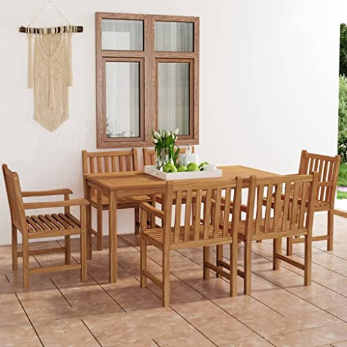 glasplatte Tisch,küchentisch klein,Tisch mit 4 stühlen Set,7-TLG. Garten-Essgruppe Massivholz Teakdining Table Set 4 Chairs,bistrosets,Patio Tisch und stühle Set,