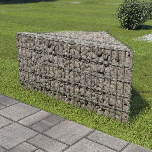 Gabbione, fioriera rialzata, in acciaio zincato, 75 x 75 x 50 cm, per gabbioni