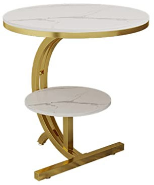 XUAJTIUO Runder Schiefer-Sofa-Balkon-Couchtisch, Mini-Beistellschrank, Kleiner runder Tisch, Möbel, Wohnzimmer