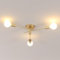 Riserva E27 Vintage Sputnik Kronleuchter, 3 Licht Industrie Deckenleuchte mit 180° Drehung, Goldene Metall Deckenleuchten für Wohnzimmer Küche Esszimmer Schlafzimmer