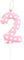 Number 2 Birthday Cake Topper, Happy Birthday Candles Decorated with Lovely Pink and White Dots Birthday Candles Decorated with Girls and Children