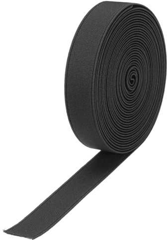 QUARKZMAN 2cm Gummiband Breit zum Nähen, 4.31 Meter Elastic Rubber Band, Breites Gummiband für Hosen, Bund, Stoffe zum Nähen (Schwarz)
