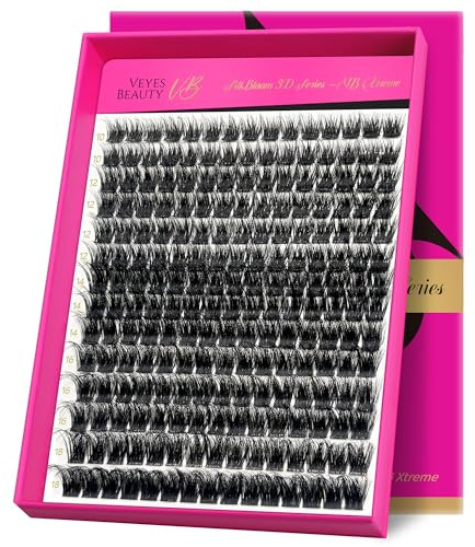 VEYESBEAUTY Ciglia Finte Cluster Extension Ciglia Finte Ciuffetti Ciglia Finte Naturali per Uso Personale e Domestico Lash Clusters 3D A Strati (Xtreme, 10-18mm)
