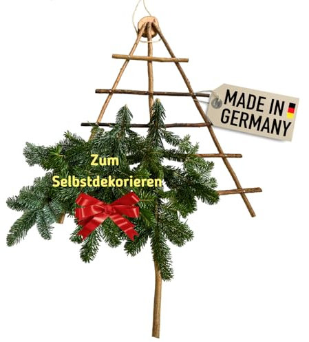 Weihnachtsbaum Holzleiter Gestell zum Aufhängen 1,10m | Weihnachtsbaum Alternative | Christbaum Fuer die Wand Tannenbaum, handgemacht in Deutschland