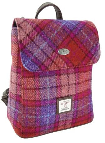 GLEN APPIN Harris Tweed 'Tummel' Mini Backpack (Col 142 Orange Purple)