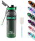 YC Kitchen Gourde 1L - Bouteille d'eau, Gourde Sport étanche sans BPA, avec Brosse de Nettoyage, de Sport Pour le Fitness, la Gym et les Sports de Plein Air (vert foncé)