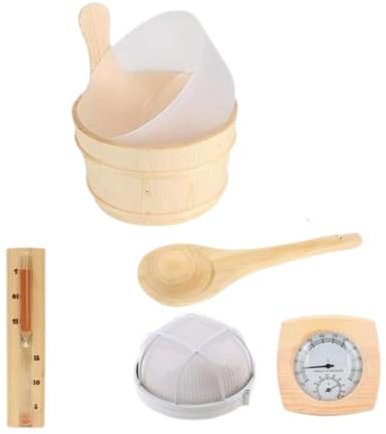 ＡＷＨＡＯ Set di secchi e mestoli in legno per sauna, accessori SPA, saune a vapore, per sauna, set di accessori per sauna