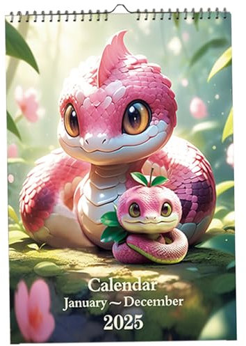 2025 Kalender, Mondkalender 2025, Hanging Chinese Calendar 2025, Wandkalender 2025, Hängende Wandkalender, Schlangenkalender