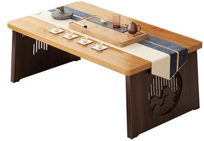 Mesa plegable de estilo japonés con patas de 80 x 40 x 30 cm, bandeja de escritorio para desayuno, té y café, mesa de altar de meditación para oficina en casa