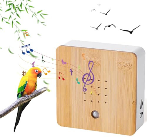 Vogelgezwitscher Box, Afenau Vogelgezwitscher Bewegungsmelder Box, Wandmontiert Vogelzwitschern Box, Vogelzwitschern Box für Gäste WC Bad Spa und Entspannung (Original Holzfarbe)