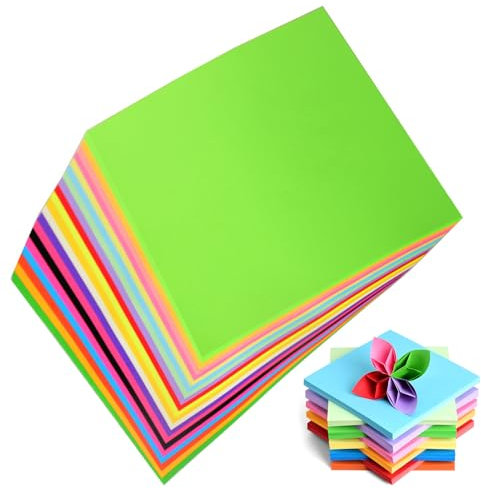 300 Blatt Origami Papier, 15x15 cm, Doppelseitig, 20 Farben Faltpapier Quadratisch, Bastelpapier Buntes Papier, Origamipapier für DIY, Schule, Kunst, Bastelprojekte