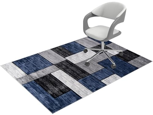 Laegnfho Bodenschutzmatte Bürostuhl Gaming Teppich Stuhlunterlage Computerstuhl Teppiche Drehstuhl Unterlage für Laminat Unterlage für Bodenschutz Büro und Zuhause Parkett und Hartböden 140 x 180 cm