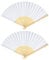 Lusofie 4 Pack White Wedding Fans Paper Hand Fans Folding for Guests, DIY, Weddings, Dancing, Parties and Decorations
