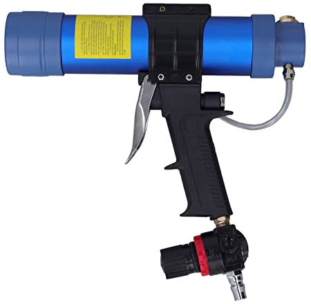 NDNCZDHC Caulk Gun with Ergonomic Handle, 310ml 1 / 4in Caulking Gun, Pneumatic Glass Glue Gun with Pressure Gauge for Bathtubs, Fish Tanks, Glass Door and Window