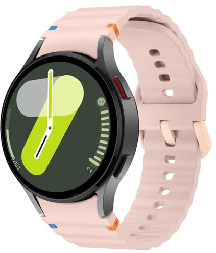 Wanme Cinturino per Samsung Galaxy Watch 7, 20 mm, in silicone, per Samsung Galaxy Watch 7/FE/6/5/4 40 mm, 44 mm, 6 Classic/4 Classic/5 Pro/3 41 mm, Active 2, rosa