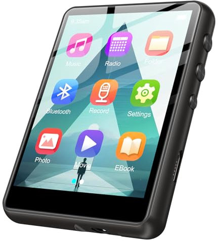 ZAQE 128GB MP3 Player with Bluetooth 5.4, 2.4 inch Full Touchscreen Portable Music Player HiFi Lossless Digital Audio Player with Speaker, FM Radio, E-Book, Earphones Included