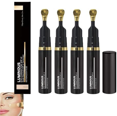 Luminous Eye Corrector Spf 41, eye correttore per cerchi scuri, idratante per uso quotidiano, sotto correttore di colori, colore naturale, avorio, crema colorata per tutti i tipi di pelle (4 pezzi)