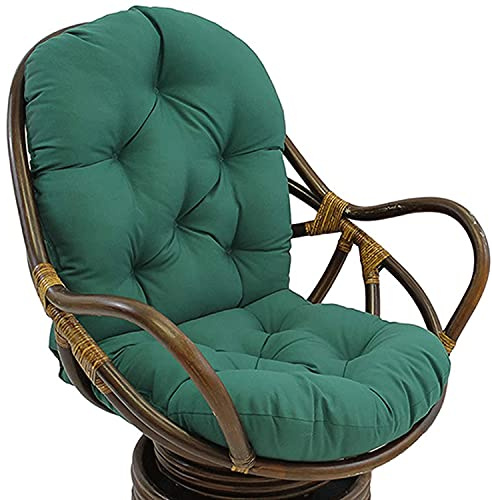 Swivel Rocker Chair Cushions Replacement - Solid Color Twill Soft Outdoor Waterproof One-Piece High Back Pad, Thick Seat Cushion for Hammock Rattan Recliner Patio Garden Use (1 Count (Pack of 1))