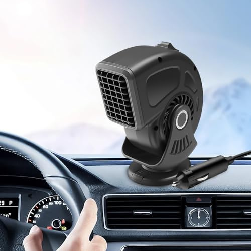 Hojalis Autoheizung, 2 In 1 Auto Heizlüfter, Heizung Auto 12V Zigarettenanzünder, 150W Auto-Mehrzweckheizung, 360° Drehbar Anti-Beschlag Auto-Heizung, Für Auto Windschutzscheibe Heizlüfter Defroster