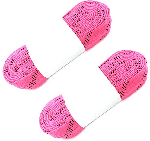Alephnull 2 paires de lacets de hockey sur glace cirés avec tressage double couche et pointe cirée – Renforcés, antidérapants, durables – Pour hockey sur glace, patins à glace, patins à roulettes