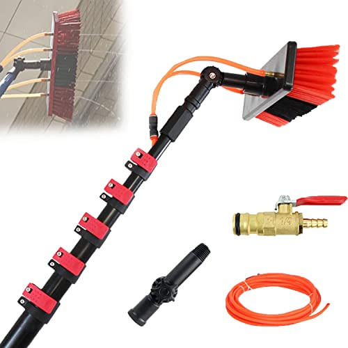 ANXYYDS Teleskopstange wasserführend, Teleskopstange Fensterreinigung 3.6M-10.8M, mit Bürste, Photovoltaikreinigung Solarreinigung Fassadenreinigung Fensterreinigung Wintergartenreinigung 6M/20FT