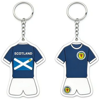 KTGUK Football Keyring,Double-Side Scotland Football Keyrings,Soccer Shirt Keychain with Scotland Jersey Design,for Boyfriends Boys Men Soccer Ball Fan Merchandise Gifts