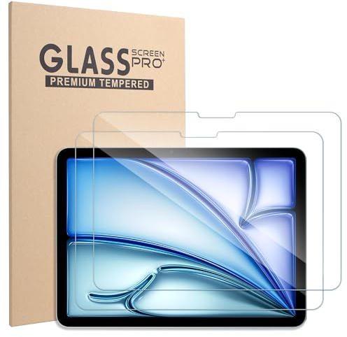 Xahpower 2 Pezzi Pellicola Protettiva per iPad Air 11 Pollici M3 2025/ M2 2024/ M4 2026, Durezza 9H, Anti Graffio, Protezioni Schermo in Vetro Temperato per iPad Air 8a/7a/6a Generazione
