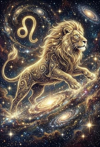 Löwe Sternzeichen Puzzle 1000 Teile, Lernspiel Geschenk für Erwachsene | 1000 Teile-Puzzle, Größe 70x50cm, ab 14 J., Thema Löwe Sternzeichen für Denkspiel für Erwachsene, Geschenk und Wanddeko.