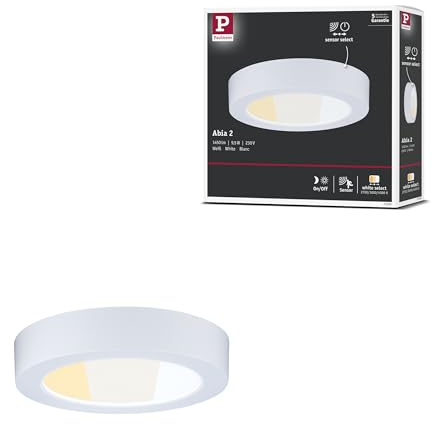 Paulmann LED Panel Abia 2 White Select Dämmerungsgesteuerter Bewegungsmelder (HF) rund 170 mm 9,5W 1100lm 2700-4000K Weiß 71292