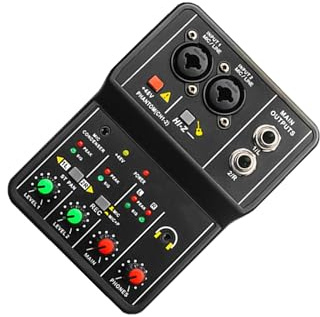 AMSLSIU Console de mixage Audio Portable avec entrée stéréo 5 mm, idéale pour Le Streaming et Le podcasting. Interface de Console mixage Audio stéréo 3,5 mm.