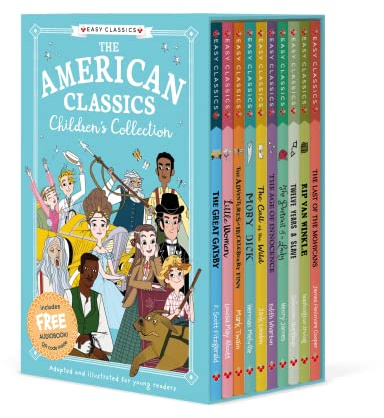 The American Classics Children's Easy Classics Collection 10 Book Box Set - The Great Gatsby, Little Women, Moby Dick & More - Illustrated Gift Set ... (The American Classics Children’s Collection) | Gatsby, Little Women and Moby Dick retold