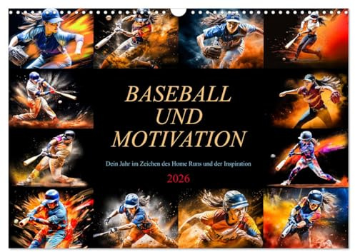 Baseball und Motivation (Wandkalender 2026 DIN A3 quer), CALVENDO Monatskalender: Jeder Tag ein Home Runmit inspirierenden Botschaften, die dich Tag für Tag anspornen. (CALVENDO Orte)