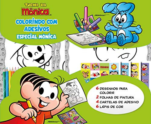 TURMA DA MÔNICA COLORINDO COM ADESIVOS ESPECIAL 01 - MÔNICA