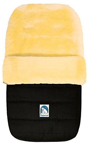 Eisbärchen 968 SZ Großer Lammfellfußsack in schwarz