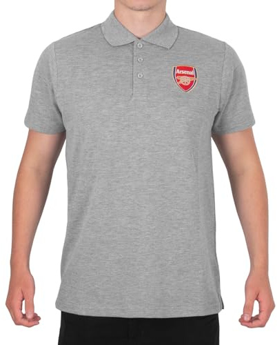 Arsenal FC Official Football Gift Mens Crest Polo Shirt Grey XXL