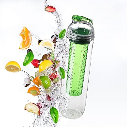 elasto-form Gourde avec Bouteille d'eau et récipient infuseur à Fruits sans Bisphénol-A - capacité de 0,8L - Le Plaisir de Boire sain et fruité !