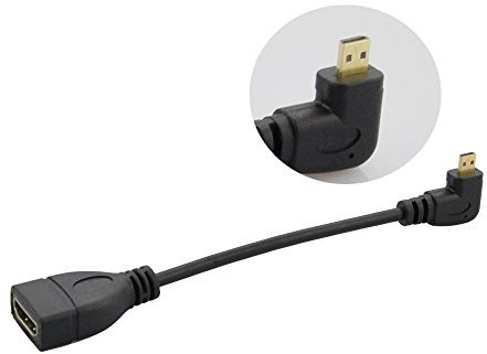 Seadream Angled Micro HDMI to HDMI Adapter Cable 6 15CM 90 Degree Micro HDMI Left-Toward Male to HDMI Female Cable Adapter Connector (Left-Towardl)
