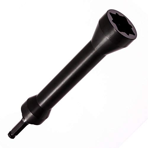 Nut Runner Impact Socket with Adapter - Rauckman Utility Products - Linesman Tools Made in the United States - BW-NR100 for Use onDistribution Poleline Hardware