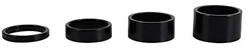 Headset Distanzstücke Headset Unterlegscheiben Set Aluminiumlegierung Fahrrad Headset Distanzstücke Gewindelos für 28,6 mm Fahrrad Vorderradgabel 4-teiliges Set 5 mm 10 mm 15 mm 20 mm(Schwarz)