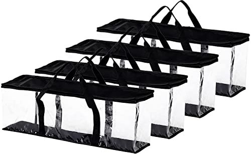 AhfuLife DVD Storage Bags Holds up to 200 Disc Capacity Zippered Portable Travel CD Storage Protective Organizer Bag (4 Pcs)