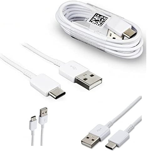 Genuine Samsung Original Fast Charging USB-A to USB-C Type C Charge and Sync Cable For Mobile Phones and Tablets (WHITE type c)